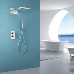 Душевая система Abber Weiss Insel встраиваемая с верхним душем с лейкой хром (AF8052) - фото 3