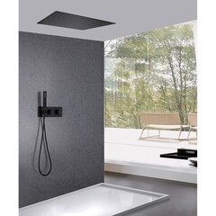 Душевая система Abber Daheim встраиваемая с верхним душем с лейкой черная матовая (AF8255B) - фото 3