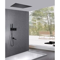 Душевая система Abber Daheim встраиваемая с верхним душем с лейкой с изливом черная матовая (AF8254B) - фото 3