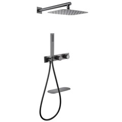 Душевая система Abber Rund встраиваемая с верхним душем с лейкой с изливом никель (AF8750NG)