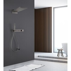 Душевая система Abber Rund встраиваемая с верхним душем с лейкой с изливом никель (AF8753NG) - фото 3