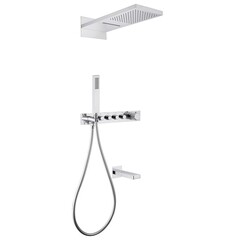 Душевая система Abber Rund встраиваемая с верхним душем с лейкой с изливом хром (AF8753)