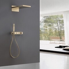 Душевая система Abber Rund встраиваемая с верхним душем с лейкой золото матовое (AF8752G) - фото 3