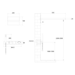 Душевая система Abber Rund встраиваемая с верхним душем с лейкой золото матовое (AF8752G) - фото 2