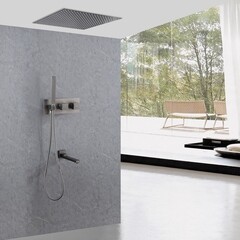 Душевая система Abber Daheim встраиваемая с верхним душем с лейкой с изливом никель (AF8254NG) - фото 3
