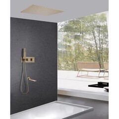 Душевая система Abber Daheim встраиваемая с верхним душем с лейкой с изливом золото матовое (AF8254G) - фото 3