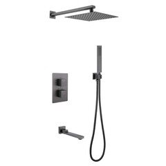 Душевая система Abber Daheim встраиваемая с верхним душем с лейкой с изливом никель (AF8250NG)