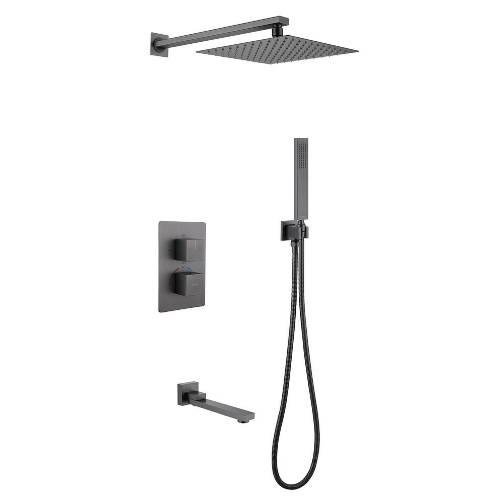 

Душевая система Abber Daheim встраиваемая с верхним душем с лейкой со смесителем никель (AF8250NG)