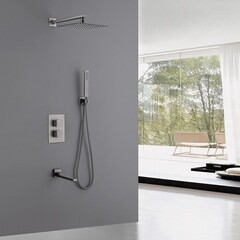 Душевая система Abber Daheim встраиваемая с верхним душем с лейкой с изливом никель (AF8250NG) - фото 3