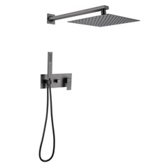 Душевая система Abber Daheim встраиваемая с верхним душем с лейкой никель (AF8218NG)