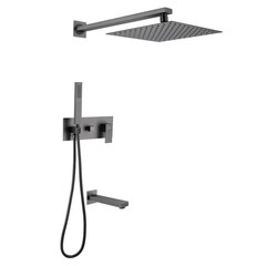 Душевая система Abber Daheim встраиваемая с верхним душем с лейкой с изливом никель (AF8217NG)