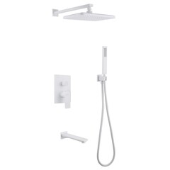 Душевая система Abber Weiss Insel встраиваемая с верхним душем с лейкой с изливом белая матовый (AF8017FW)