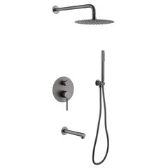 Душевая система Abber Emotion встраиваемая с верхним душем с лейкой с изливом никель (AF8817NG)