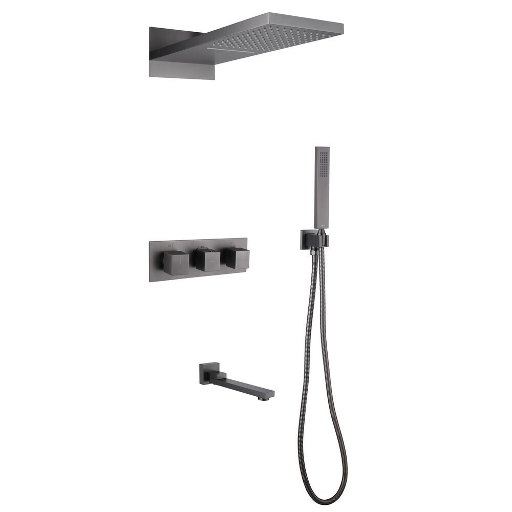 

Душевая система Abber Daheim встраиваемая с верхним душем с лейкой со смесителем никель (AF8253NG)