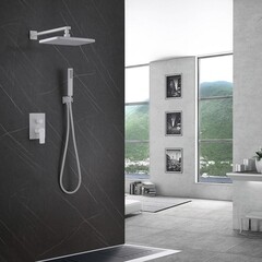 Душевая система Abber Weiss Insel встраиваемая с верхним душем с лейкой белая матовый (AF8018FW) - фото 3