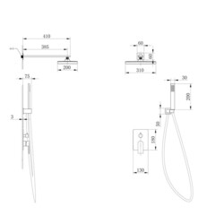 Душевая система Abber Weiss Insel встраиваемая с верхним душем с лейкой белая матовый (AF8018FW) - фото 2