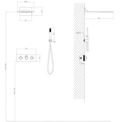 Душевая система Abber Wasser Kreis встраиваемая с верхним душем с лейкой хром (AF8151) - фото 2