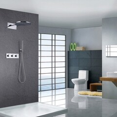 Душевая система Abber Wasser Kreis встраиваемая с верхним душем с лейкой хром (AF8151) - фото 3