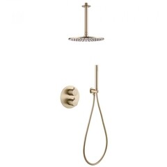 Душевая система Abber Wasser Kreis встраиваемая с верхним душем с лейкой золото матовое (AF8121G)