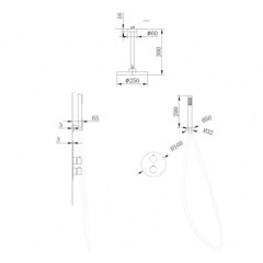 Душевая система Abber Wasser Kreis встраиваемая с верхним душем с лейкой золото матовое (AF8121G) - фото 2