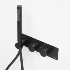 Смеситель для душа встраиваемый WasserKraft Elbe термостатический с переключателем с лейкой черный (7488 Thermo) - фото 5