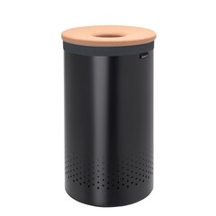 Изображение товара Корзина для белья Brabantia 380х380х635 мм 60 л черная матовая (120022)