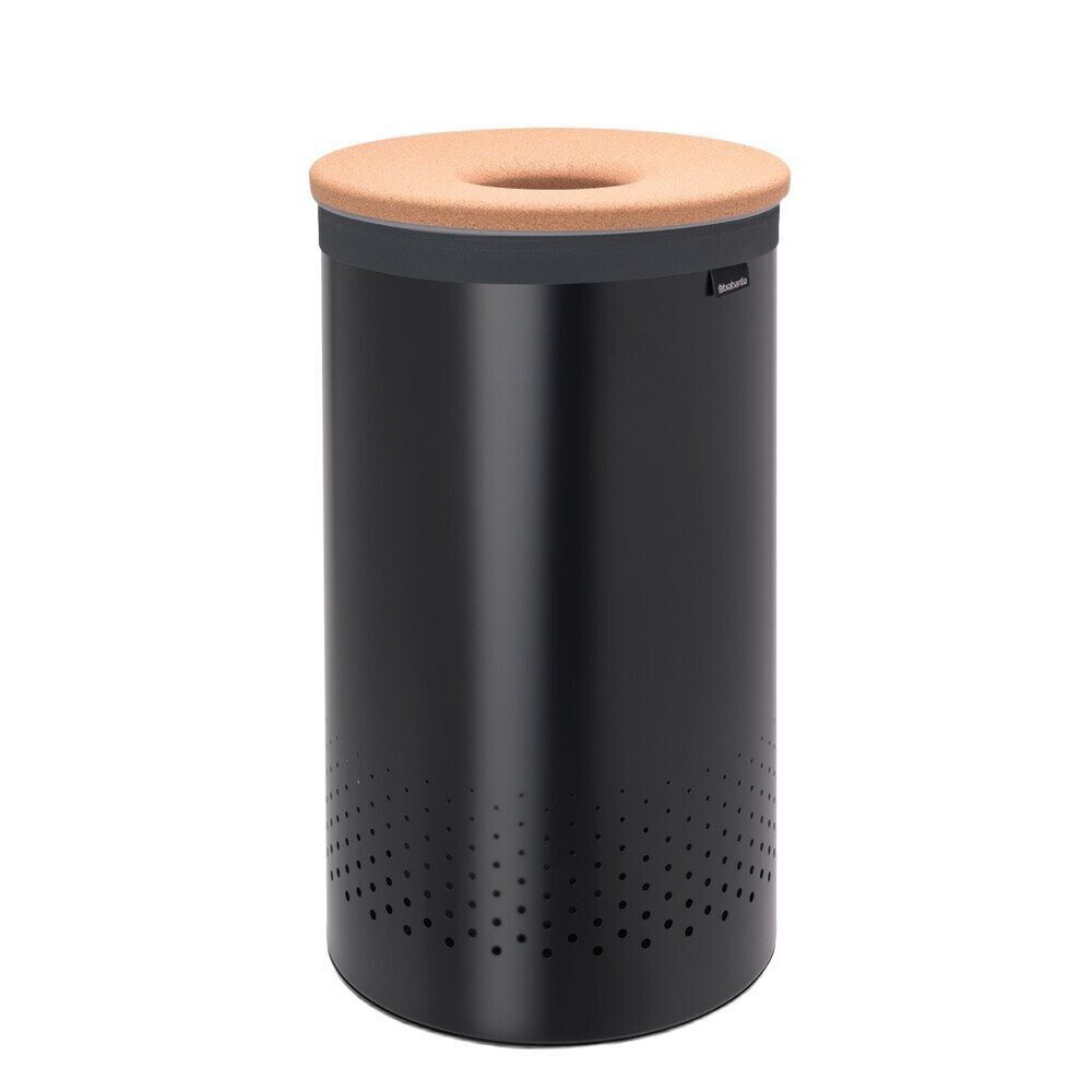 Изображение товара Корзина для белья Brabantia 60 л с крышкой и мешком черная матовая