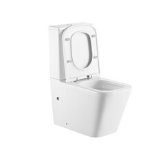 Унитаз-компакт Abber Rechteck безободковый с горизонтальным выпуском с сиденьем дюропласт микролифт белый (AC1210T) - фото 11