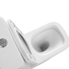 Унитаз-компакт Abber Rechteck безободковый с горизонтальным выпуском с сиденьем дюропласт микролифт белый (AC1210T) - фото 6