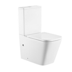 Изображение товара Унитаз-компакт Abber Rechteck безободковый с горизонтальным выпуском с сиденьем дюропласт микролифт белый (AC1210T)