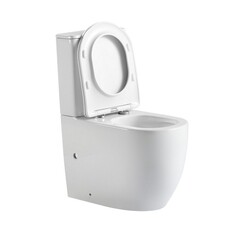 Унитаз-компакт Abber Bequem безободковый с горизонтальным выпуском с сиденьем дюропласт микролифт белый (AC1110T) - фото 10