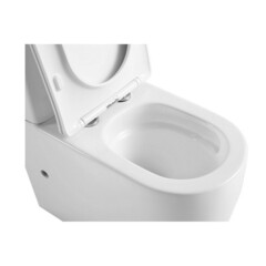 Унитаз-компакт Abber Bequem безободковый с горизонтальным выпуском с сиденьем дюропласт микролифт белый (AC1110T) - фото 5