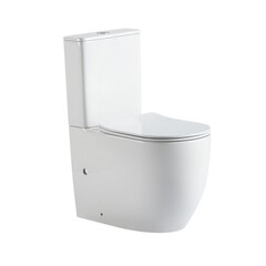 Унитаз-компакт Abber Bequem безободковый с горизонтальным выпуском с сиденьем дюропласт микролифт белый (AC1110T) - фото 1