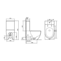 Унитаз-компакт Abber Bequem безободковый с горизонтальным выпуском с сиденьем дюропласт микролифт белый (AC1110T) - фото 2