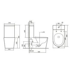 Унитаз-компакт Abber Bequem безободковый с горизонтальным выпуском с сиденьем дюропласт микролифт белый (AC1112T) - фото 2