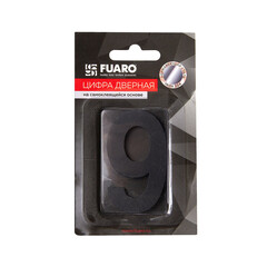 Цифра самоклеящаяся 9 Fuaro SS304 50х30 мм черная - фото 2
