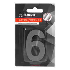 Цифра самоклеящаяся 6 Fuaro SS304 50х30 мм сатинированный хром - фото 2