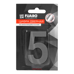 Цифра самоклеящаяся 5 Fuaro SS304 50х30 мм сатинированный хром - фото 2