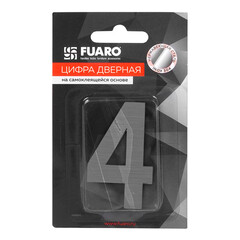 Цифра самоклеящаяся 4 Fuaro SS304 50х30 мм сатинированный хром - фото 2