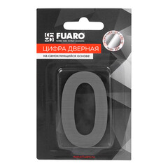 Цифра самоклеящаяся 0 Fuaro SS304 50х30 мм сатинированный хром - фото 2