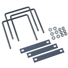 Крепление сетки/секции заборной к столбам 60х60 мм графитовое серое RAL 7024 (3 шт.) - фото 5
