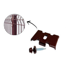 Крепление скоба-саморез для панелей 3D универсальное коричневое RAL 8017 - фото 2