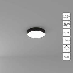 Светильник светодиодный потолочный Arte Lamp FADO 4000К 36 Вт 12 кв.м черный IP20 (A6635PL-1BK) - фото 3