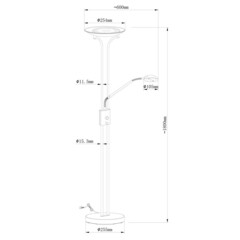Торшер Arte Lamp E27 18,5 Вт серебро IP20 (A4329PN-2SS) - фото 2