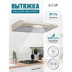 Кухонная вытяжка подвесная Lauf Callisto 600 Ivory 60 см бежевая - фото 12