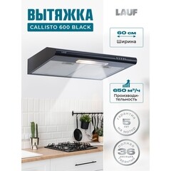 Кухонная вытяжка подвесная Lauf Callisto 600 Black 60 см черная - фото 12