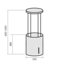Кухонная вытяжка островная Lauf Maia 350 Island Black 35 см черная - фото 3