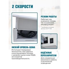 Кухонная вытяжка встраиваемая Lauf Luna 600 White 60 см белая - фото 13