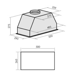Кухонная вытяжка встраиваемая Lauf Altair 600 Black 60 см черная - фото 2
