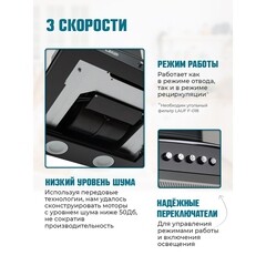 Кухонная вытяжка купольная Lauf Taurus 500 Black 50 см черная - фото 9
